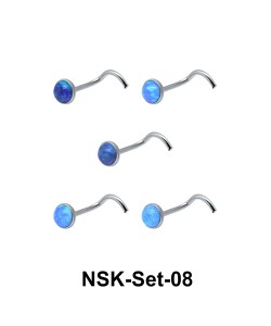 5 Silver Nose Stud Sets NSK-SET-08